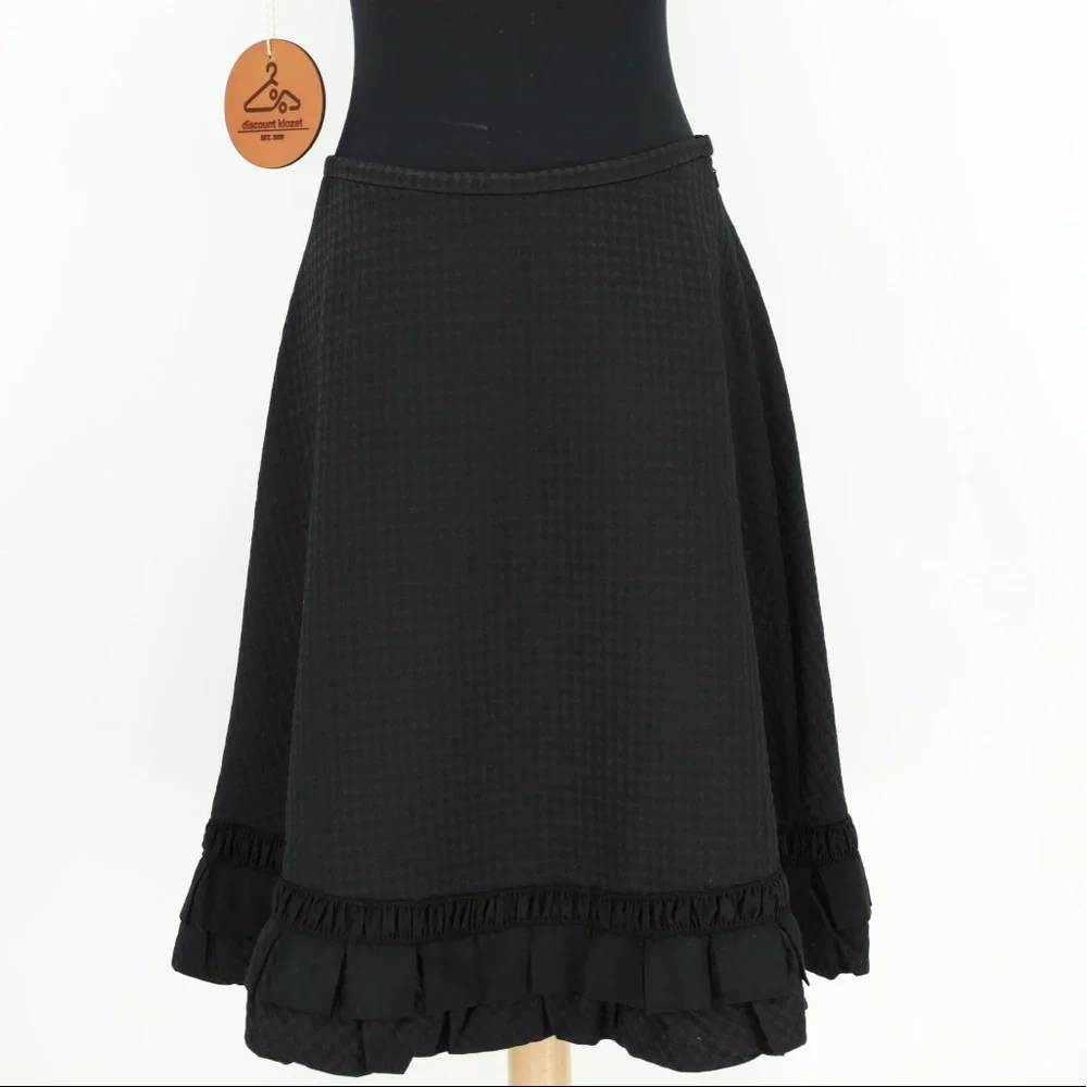 Max Studio Leon Max Limited Edition Textured Ruffle Hem Skirt Size 4 Lined $458